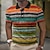 cheap 3D Polos-Men&#039;s Outdoor Striped Graphic Polo Shirt