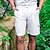 abordables Shorts-Homme Short Short en lin Short d&#039;été Cordon Taille elastique Multi poche Plein Confort Respirable Extérieur du quotidien Sortie Mode Décontractées Noir Blanche