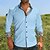 baratos Long Sleeves-Homens Camisa Social camisa de botão Camisa casual camisa de verão Branco Azul Marinha Azul Cinzento Bloco de cor Manga Longa Lapela Diário Férias Roupa Moda Casual Confortável