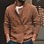 preiswerte Cardigan Sweaters-Männlich Strickjacke Pullover Jacke Grobstricken Stricken Doppelreihiger Verschluss Standard Ständer Solide / einfarbig Freizeitskleidung Bekleidung Herbst Winter Braun M L XL