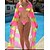 billige Cover-Ups-Dame Badetøj Bikini Opdækning Normal badedragt Batikfarvet 3 stk Printer Lys pink Badedragter Strand Tøj Efterår Sport