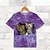 billige piges 3d t-shirts-Pige 3D Grafisk Kat Hund T-shirt Kortærmet 3D-udskrivning Sommer Forår Aktiv Mode Sød Stil Polyester Børn 3-12 år udendørs Afslappet Daglig Regulær