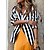 billige Women&#039;s Clothing-Dame Blazer Kontor Stripe Fritid / hverdag Stribe Normal OL-stil Yttertøy Sommer Langermet Svart og Hvit S