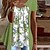 abordables T-shirts-Femme T shirt Tee Floral Rose Claire Vert Imprimer Manche Courte Vacances Fin de semaine basique Col en U Standard