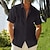abordables Short Sleeves-Hombre Camisa camisa de lino Abotonar la camisa Camisa de verano Camisa de playa Negro Blanco Azul Piscina Plano Manga Corta Verano Diseño Casual Diario Ropa Bolsillo delantero