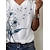 abordables Women&#039;s Clothing-Mujer Camiseta Blanco Estampado Diente de león Festivos Fin de semana Manga Corta Escote en Pico Básico Flor Pintura Ajuste regular