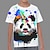 billige T-skjorter og skjorter til gutter-Gutt 3D Grafisk Tegneserie Panda T skjorte T-skjorte Kortermet 3D-utskrift Sommer Vår Aktiv Sport Mote Polyester Barn 3-12 år utendørs Avslappet Daglig Normal