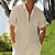 cheap Short Sleeves-Men&#039;s Casual Linen Button Up Summer Shirt