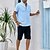 abordables Short Sleeves-Hombre Camisa camisa de lino Camisa de verano Camisa de playa Negro Blanco Rosa Plano Manga Corta Verano Henley Casual Diario Ropa Bolsillo