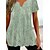 cheap T-Shirts-Women&#039;s T shirt Tee Graphic Daily Weekend Green Print Short Sleeve Basic V Neck Regular Fit