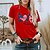 abordables T-shirts-Mujer Camiseta Letra Bandera estadounidense Blanco Rosa Rojo Manga Corta Estampado Básico Fin de semana Día de la Independencia Escote Redondo Ajuste regular