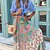 cheap Skirts-Women&#039;s Swing Long Skirt Polyester Maxi Green Skirts Ruffle Print Holiday Weekend Fashion S M L