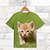 abordables camisetas 3d de niña-Chica 3D Camiseta Graphic Animal Gato Manga Corta Verano Primavera Impresión 3D Poliéster Activo Moda Estilo lindo 3-12 años Niños Exterior Casual Diario Ajuste regular