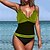 baratos Tankini-Mulheres Roupa de Banho Tankini 2 partes Normal roupa de banho Listrado 2 Peças Estampado Branco Amarelo Rosa claro Azul Fatos de banho Roupa de Praia Verão Esportivo