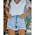 cheap Cotton &amp; Linen-Women&#039;s Jeans Shorts Denim Blue Fashion Casual High Waist Pocket Cut Out Street Vacation Casual Daily Short Micro-elastic Plain Comfort S M L XL 2XL