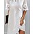 abordables Dresses-Robe casual robe blanche Robe d’été Femme Dentelle Mini robe Mode Moderne du quotidien Vacances Rendez-vous Demi Manches Col Ras du Cou Standard 2023 Blanche S M L XL XXL