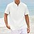 baratos Short Sleeves-Homens Camisa Social camisa de linho camisa de verão Roupa de Praia Preto Branco Rosa Manga Curta Tecido Henley Verão Casual Diário Roupa Bolsos
