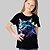 billige jentes 3d t-skjorter-Barn Jente T skjorte Grafisk utendørs 3D-utskrift Kortermet Crewneck Aktiv 7-13 år Sommer Sølv Svart Hvit