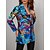 abordables Americanas para Mujer-Mujer chaqueta Formal Estampado Transpirable Abstracto Ajuste regular Ropa de calle Ropa de calle Verano Manga Larga Bleu Ciel XS