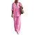 baratos Two Piece Sets-Mulheres Loungewear Conjuntos Cor imaculada Simples Casual Conforto Casa Rua Diário Linho Respirável Lapela Manga Longa Camisa Social Calça Botão Verão Primavera Preto Rosa