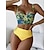 abordables Bikini-Mujer Bañadores Bikini Normal Traje de baño Flores 2 Piezas Estampado Amarillo Rojo Azul Piscina Trajes de baño Ropa de playa Verano Deportes