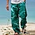 abordables Pants-Hombre Pantalones Pantalones de verano Pantalones de playa Correa Cintura elástica Impresión 3D Degradado Estampados Comodidad Casual Diario Festivos Ropa de calle Hawaiano Azul Piscina Verde Trébol