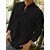 economico Long Sleeves-Per uomo Camicia camicia di lino Camicia estiva Abbigliamento mare Nero Bianco Rosa Manica lunga Liscio Colletto alla coreana Primavera estate Informale Giornaliero Abbigliamento