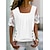 abordables Tops &amp; Blouses-Mujer Camisa de encaje Camisa Blusa Plano Blanco Encaje Manga Corta Casual Elegante Moda Básico Escote Cuadrado Ajuste regular