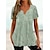 preiswerte T-shirts-Damen T Shirt Graphic Täglich Wochenende Grün Bedruckt Kurzarm Basic V Ausschnitt Regular Fit