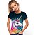 abordables camisetas 3d de niña-Niños Chica Camiseta Graphic Exterior Impresión 3D Manga Corta Cuello redondo Activo 7-13 años Verano Multicolor Rosa Rojo
