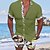 baratos Short Sleeves-Homens Camisa Social camisa de botão Camisa casual camisa de verão camisa de praia Branco Azul Verde Manga Curta Bloco de cor Lapela Verão Diário Férias Roupa Bolso frontal