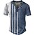 cheap Short Sleeve-Men&#039;s Vintage Waffle Henley Shirt in Striped 3D Print