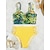 abordables Bikini-Mujer Bañadores Bikini Normal Traje de baño Flores 2 Piezas Estampado Amarillo Rojo Azul Piscina Trajes de baño Ropa de playa Verano Deportes