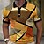preiswerte 3D Polos-Herren Poloshirt Waffel-Poloshirt Revers-Polo Polos mit Knöpfen Golfhemd Farbblock Grafik-Drucke Geometrie Umlegekragen Schwarz Gelb Orange Grün Khaki Outdoor Strasse Kurzarm Bedruckt Bekleidung