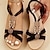 preiswerte Sandals-Elegante Boho Damensandalen mit Keilabsatz Kunstleder