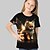 billige piges 3d t-shirts-Børn Pige T-shirt Grafisk udendørs 3D-udskrivning Kortærmet Crewneck Aktiv 7-13 år Sommer Sølv Sort Hvid