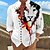 cheap Long Sleeves-Men&#039;s Graphic Lion Linen Shirt Stand Collar