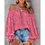 cheap Tops &amp; Blouses-Women&#039;s Off Shoulder Pink Floral Lace up Blouse