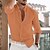 abordables Long Sleeves-Hombre camisa de lino Abotonar la camisa Camisa de verano Camisa de playa Negro Blanco Rosa Plano Manga Larga Primavera verano Cuello Exterior Festivos Ropa