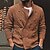 preiswerte Cardigan Sweaters-Männlich Strickjacke Pullover Jacke Grobstricken Stricken Doppelreihiger Verschluss Standard Ständer Solide / einfarbig Freizeitskleidung Bekleidung Herbst Winter Braun M L XL