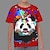 billige T-skjorter og skjorter til gutter-Gutt 3D Grafisk Tegneserie Panda T skjorte T-skjorte Kortermet 3D-utskrift Sommer Vår Aktiv Sport Mote Polyester Barn 3-12 år utendørs Avslappet Daglig Normal