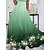cheap Maxi Dresses-Floral Gradient Swing Maxi Dress V Neck Green
