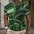 baratos 3D Polos-Homens Camiseta Polo Camisa Polo Waffle pólo de lapela Polos de botões Camisa de golfe Bloco de cor Estampas Abstratas Vintage Aberto para a Lateral Verde Tropa Azul Roxo Marron Verde Ao ar livre Rua