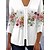 abordables Women&#039;s Coats &amp; Jackets-Mujer Chaqueta Chaqueta casual Casual Estampado Cómodo Floral Ajuste regular Moda Ropa de calle Verano Manga 3/4 Blanco S