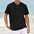 cheap Short Sleeves-Men&#039;s Plain Henley Linen Summer Shirt