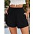 cheap Shorts-Women&#039;s Shorts Chiffon Side Pockets Short Black