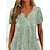cheap T-Shirts-Women&#039;s T shirt Tee Graphic Daily Weekend Green Print Short Sleeve Basic V Neck Regular Fit
