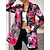 cheap Blazers-Women&#039;s Formal Streetwear Blazer Pink Print