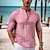 abordables Long Sleeves-Camisa de lino para hombre  ideal para primavera y verano  en colores blanco  rosa y azul