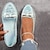 billige Shoes-Dame Flate sko Flate sandaler Komfort Sko Bryllup Daglig Blomstret Sommer Flat hæl Rund Tå Elegant Fritid Fuskelær Tøfler Hvit Rosa Blå